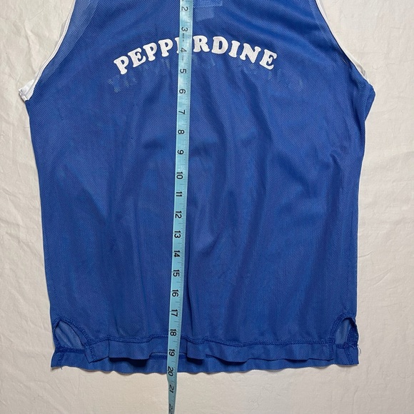 VTG Pepperdine 60s Dolfin Blue Athletic Tank with White Trim - Picture 5 of 5